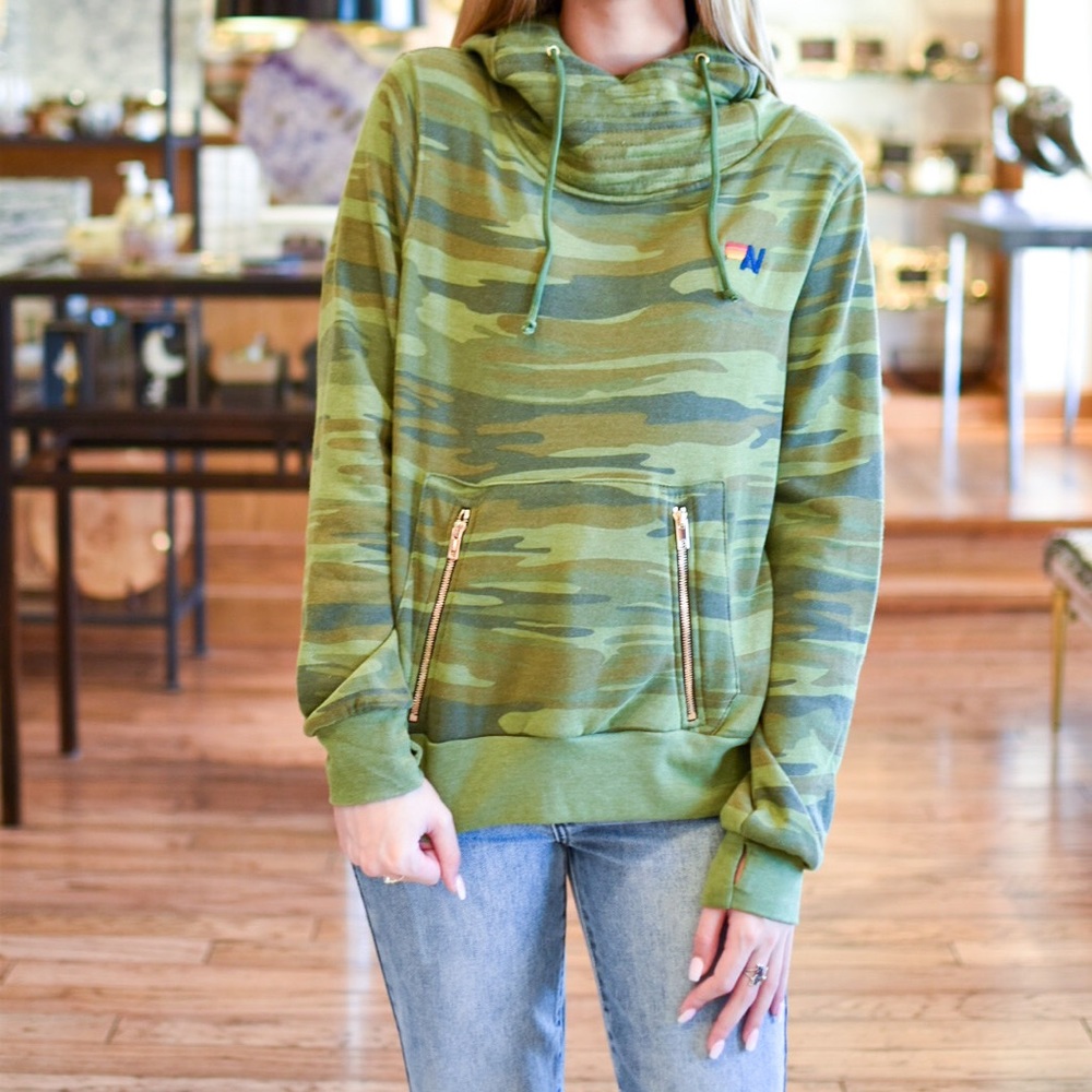 Aviator Nation Camo ninja pullover hoodie